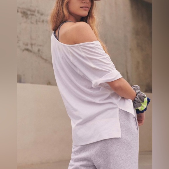 NWOT Free People Inhale Henley Graphic T-Shirt - Picture 3 of 4